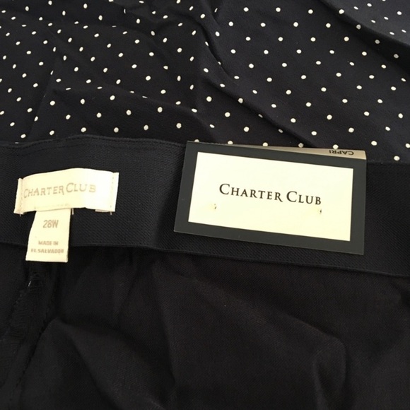 NEW Charter Club Navy Plus Size Capris Pants Chelsea Tummy Control Stretch 28W - Picture 6 of 10